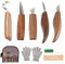 10Pcs Outils Sculpture sur Bois en Acier Carbone Ensemble d'outils de Sculpture sur Bois avec Couteau à Crochet Couteau à Découper Professionnels Outils de Gravure en Bois pour Travail du Bois