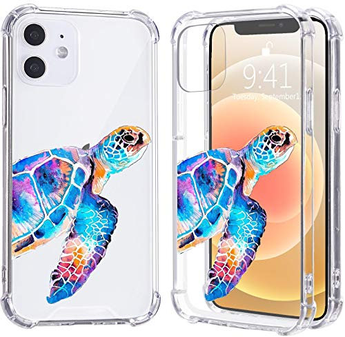 LuGeKe Sea Turtles Print Case for iPhone 7/8/SE 2020,Watercolor Painting Soft TPU Flexible Full-Body Airbag Shockproof Case Cover for Women Men,Transparent Anti-Scratch Bumper Protection Phone Case