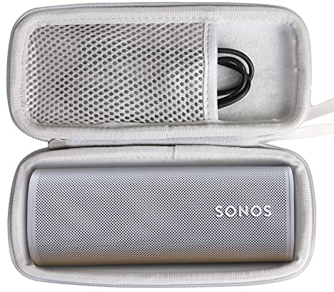Khanka Estuche rígido Compatible con Altavoz Bluetooth portátil Resistente al Agua Sonos Roam 2 / Sonos Roam/Sonos Roam SL, Gris, Solo Estuche