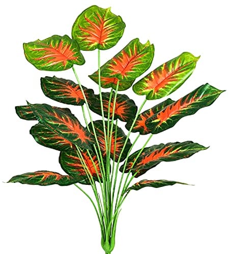 AIVORIUY Palmier Tropical Plante Artificielle Monstera Vert Philodendron Fausse Plante Tropical Feuille de Tortue Arbres Tiges Jungle Arbuste Artificiel pour Pots Salon Interieur Exterieur Décorations