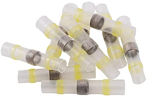 MC POWER Lötverbinder | 10er-Pack, 6 mm Ø (gelb) | Schrumpfschlauch und Lötzinn in einem für schnelle Kabelverbindungen