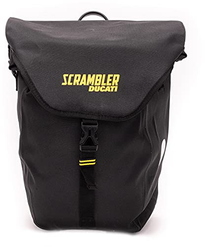 Ducati Scrambler Seitentasche für Fahrrad, Ökologischer Stoff, Wasserdicht, Schnelles Buchungs und Entriegelungssystem
