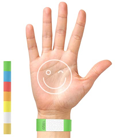 BKSAI EXKLUSIVVERKAUF Eintrittsbänder Bedruckt Verfügbar Einlassbänder Festivalbändchen Selbst Gestalten Bändchen Festival Armbänder Papier Oktoberfest München Munich 2023 Party (200PCS, Neongrün)