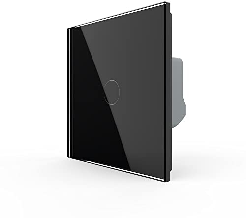 Livolo dimmbarer Wechselschalter Kreuzschalter Dimmer Lichtschalter mit Glasblende in Schwarz