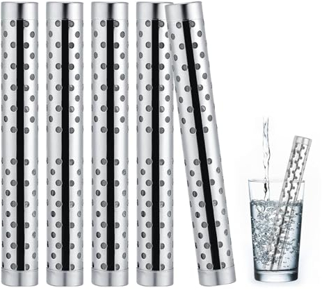 Agatige 5pcs Alkaline Water Stick, Portable PH Alkalizer, Ionizer, Nano Energy, Hydrogen Mineral Wand, Water Purifier Filter for Travel, Office, Home