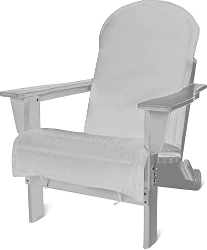normani Faltbarer Adriondack Gartenstuhl aus recyceltem Material - Gartensessel mit passender Auflage - Klappbarer Outdoor Stuhl Farbe Weiß