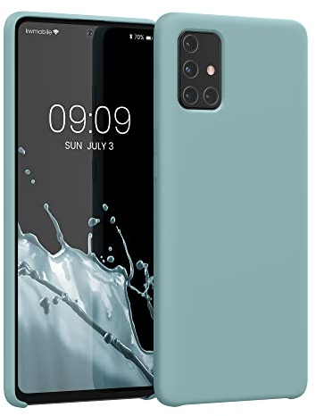 kwmobile Hülle kompatibel mit Samsung Galaxy A71 Hülle - Silikon Handy Case - Handyhülle weiche Oberfläche - kabelloses Laden - Arctic Night