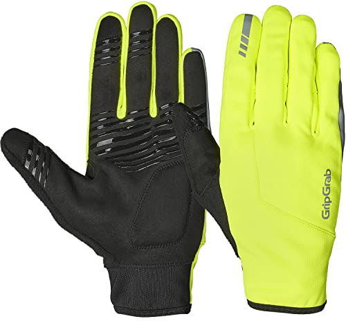 GripGrab Gants Entre-Saisons Coupe-Vent Hurricane 2 Gants de Vélo Rembourrés Antidérapants,Jaune Fluo, XL