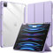 JETech Custodia per iPad Pro 12,9 Pollici (2022/2021/2020/2018) con Portapenne, Posteriore Chiaro Trasparente Supporto Sottile per Tablet Cover Antiurto (Viola Chiaro)