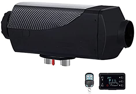 24V 5KW Standheizung Diesel, Luftheizung Air Diesel mit Schalldämpfer, LCD Schalter u. Fernbedienung, schnelle Erwärmung Luft Dieselheizung für Bus Auto RV Boote LKW Wohnmobil,Schwarz