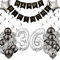 Kiwochy Luftballon 36. Geburtstag Dekoration - Black and Silber Party Deko für Junge, Männer, Frauen - Geschenk 36 Jahre