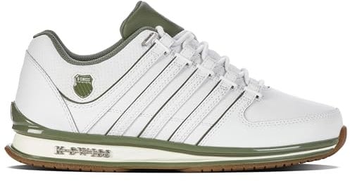 K-Swiss Herren Rinzler Sneaker, White/Deep Lichen/Gum, 42.5 EU