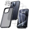 UniqueMe für iPhone 15 Pro Max Hülle, 5-in-1-Set Handyhülle für iPhone 15 Pro Max Case Rundumschutz Schutzhülle Cover, 1 Handyhülle & 2 Schutzfolie & 2 Kameraschutz - Schwarz