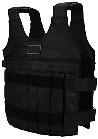 Wakects Chaleco con Peso Ajustable, Tela Oxford de Alta Densidad, Hombro Ensanchado, Absorción de Impactos, Carga Máxima de 20 Kg, con Bolsas de 16 Piezas para Cargar o Placa de Acero