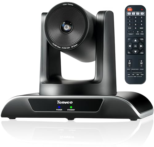 Tenveo PTZ Telecamera per Conferenze 3X Zoom Ottico USB3.0 HDMI Telecamera per Videoconferenze 1080P Full HD Streaming Webcam con Skype/Zoom/Teams/OBS per Riunioni Chiesa Educazione Medicina