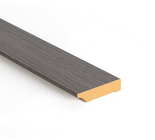 Bildershop-24 Fußleiste/Sockelleiste für Wandpaneele Dekowa in Eiche Grau 230 x 8 x 1,8 cm Holzfarben Holzoptik