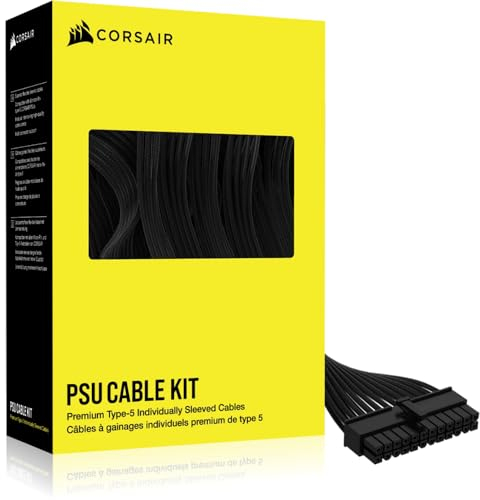 Corsair Premium Individually Sleeved Type-5 PSU Cables - Starter Kit - Black