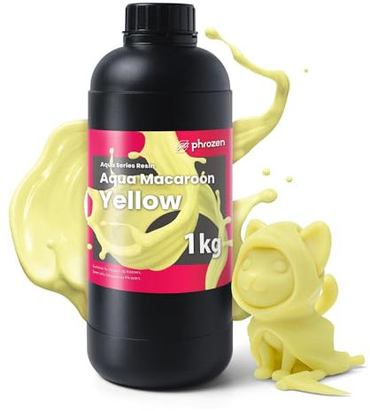 Phrozen Aqua Macaroon-Yellow | 3D Drucker Resin für SLA/DLP/LCD 3D Printer | 405nm Standard Photopolymer Druck Harz | Stabile Druckqualität, Schnelle Aushärtung - Gelb (1kg)