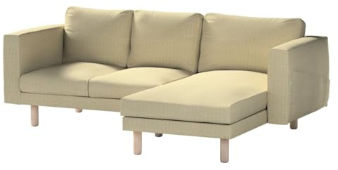 Dekoria Ersatz für Bezug für Norsborg 3-Sitzer Sofa mit Recamiere Sofahusse passend für Modell Nikkala beige-Creme