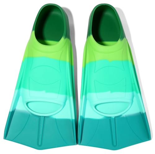 Azuunye Kinder Schwimmflossen,Kurze Flossen 100% Silikon Schwimmflossen für Training und Lap Schwimmen für Kinder Erwachsene Small