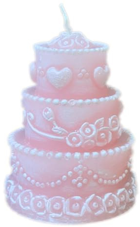 Generisch Kerze Deko Figur Torte rosa 80/100 mm, 08639