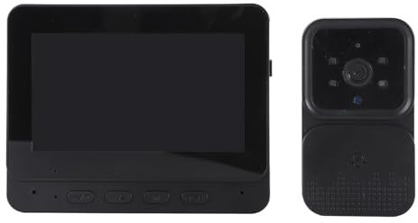 Sonnette Vidéo Intelligente, écran IPS Professionnel de 4,3 Pouces, Surveillance à Distance, Sonnette Intelligente WiFi, Nocturne Infrarouge pour la Maison
