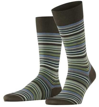 FALKE Microblock M So cotone fantasia 1 paio, Calzini Uomo, Verde Military 7826, 39-40