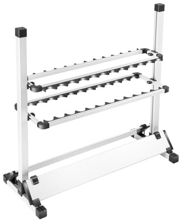 DHQCQL Supporto per canne da pesca, in lega di alluminio, per 24 canne, per ufficio e pratica, 73 x 32 x 72 cm (argento)