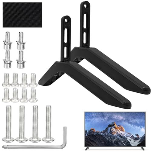 FunWorth Patas Universales para Soporte de TV, Soporte para TV de 32 a 65 Pulgadas, Base Estable con Ajuste de Inclinación, Compatible con Samsung, LG, Sony, etc. Pantallas Planas, Curvas