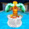 Floating Drink Holder for Pool w/Solar Lights, Inflatable Palm Tree Drink Cooler Floating Bar for Pool Accessories, Hot Tub Floating Pool Drink Holder,Drink Floats for Hawaiian Tropical Themed Party
