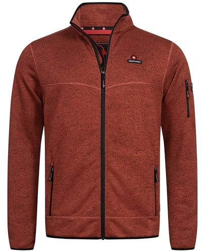 Höhenhorn Tacul - Giacca da uomo in pile con interno in pile, per esterni, con colletto alto, caldo, norvegese, in diversi colori, taglia S - 3XL, Colore: rosso, M