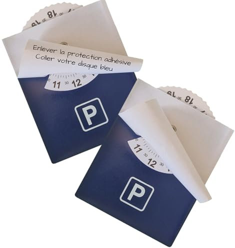 MIX WIT 2 Parkscheiben selbstklebend für blaue Zone | Zeitstempel | UV-Material | Maße 8,5 x 7 cm | Französische Marke (2)