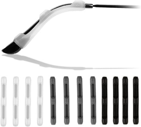 CJMUQHEHH 6 Paar Antirutsch Brillenbügel, Silikon Antirutsch Überzüge für Brillenbügel, Komfort Brillenhalter Ohr für Lesebrillen Sonnenbrillen Sportbrillen, Ideal Brillen Zubehör (Weiß Schwarz Grau)