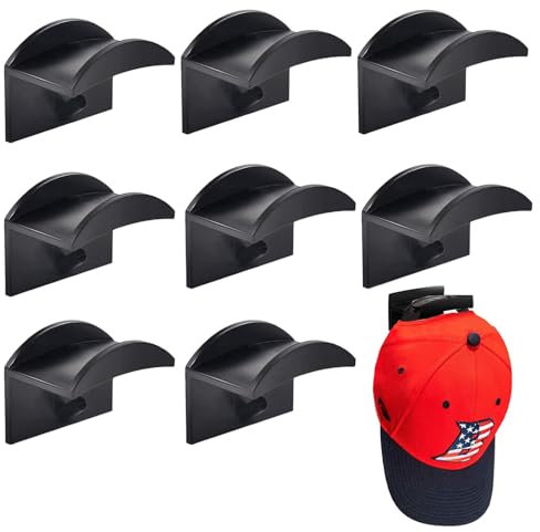 8 Pcs Hat Hooks For Wall, Hat Hooks, Cap Holder, Hat Hanger, Hat Storage, Hat Rack For Wall, Baseball Cap Storage, Baseball Cap Holder, For Door,Office,Bedroom,Hat Hangers Holder Storage Organizer.