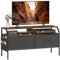 HOMCOM TV Stand Cabinet, TV Unit for 55-inch TVs with 2 Foldable Fabric Drawers, 5 Divided Side Pockets, Open Shelves, Console Table for Living Room, Bedroom, Entertainment Room, Rustic Brown