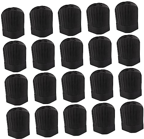 Gorro de Chef Desechable 20 Piezas Negro Papel Cocina