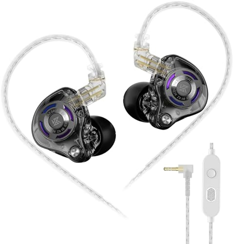 KZ Gale - Auriculares con cable con micrófono, graves profundos de alta fidelidad, ajuste cómodo para juegos, controlador superlineal IEM para juegos, compatible con PC, PS5, PS4, Nintendo, Switch