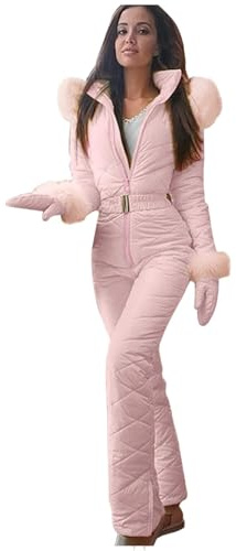 Combinaison Ski Femme - Veste Femme Une Pièce Snowboard Manteau Tenue De Sport Neige Tenue Randonnée Longue Thermique Combinaisons Costume 2#Rose L