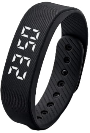 Voltvera Silent Vibrating Alarm Wristband, IP65 Waterproof Reminder Wrist Alarm for Hearing Impaired Deaf Heavy Sleepers, Activity Tracker Watch with Step and Calories Counter Halloween Gifts