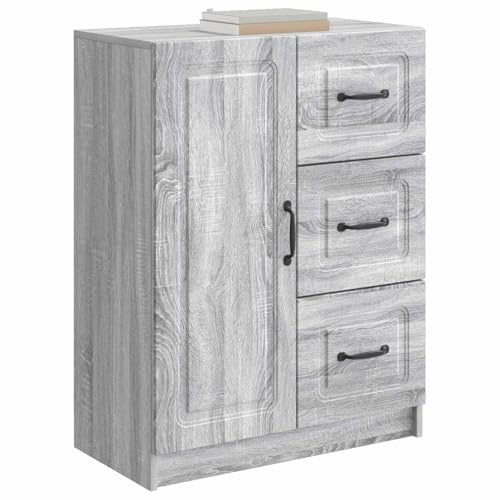 vidaXL Sideboard Graues Sonoma 66 x 34,5 x 87 cm Holzwerkstoff, Stylisches Sideboard, Moderne Aufbewahrung, rechteckiges Design, viel Stauraum, hochwertiges Holz, funktionales Wohnzimmermöbel