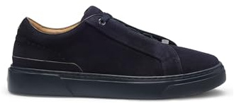 BOSS Herren GaryTenn sdhdel Gary Sneakers aus Veloursleder mit elastischem Schnürsystem Dunkelblau 45 Größe 45