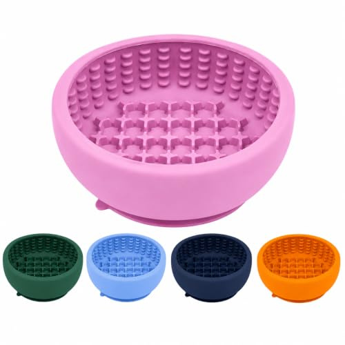 Dog Lick Bowl with Suction Cup Base – BPA-Free Silicone Slow Feeder, Calming Lick Mat for Anxiety Relief & Healthy Digestion