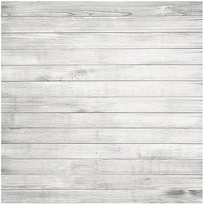 YongFoto 2x2m Vinyl White Wood Backdrops for Photography Light Gray Rustic Wooden Board Photo Background Crafts Party Wall Picture Taking Photo Studio Props