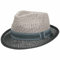 Lipodo Twotone Trilby Strohhut - Sommerhut Damen/Herren - Hut aus Stroh (Papierstroh) - Sonnenhut Frühjahr/Sommer - Strandhut schwarz-grau XL (60-61 cm)
