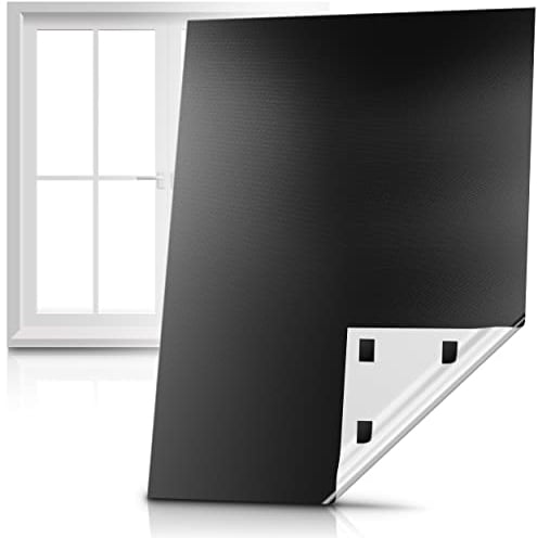 Xcelenze - Fenster Verdunkelung 100% lichtundurchlässig | 2m x 1,45m schwarz | Sonnenschutz Dachfenster Reise Verdunklungsrollo Mikro Saugnapf | Verdunkelungsfolie Verdunklungsstoff (1)