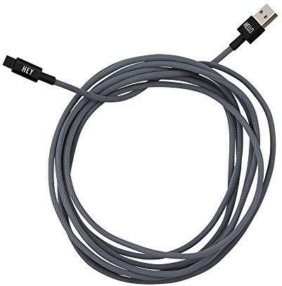 Design Letters - Cable Lightning compatible con iPhone, 3 m, color gris
