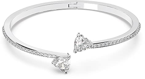 Swarovski Mesmera Soul Armreif, Herz, Weiss, Rhodiniert