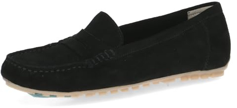 CAPRICE Damen Mokassin flach, Schwarz (BLK Deer Suede), 42