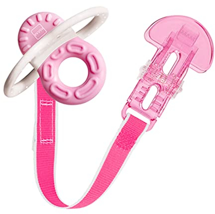 MAM Beißring, ab 2 Monaten, sofortige Linderung bei späteren Zähnen, extra leicht und einfach zu greifen und zu halten, inklusive Schnalle, leicht zu reinigen, Rosa, 1 Stück