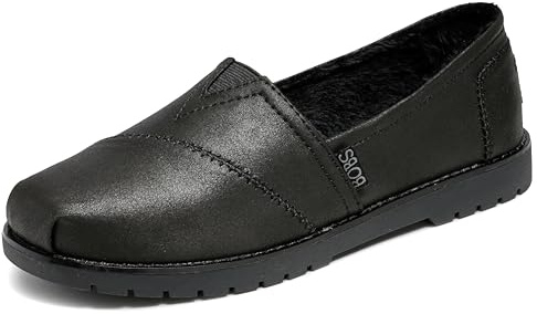 Skechers Bob's Women's Chill Lug Urban Spell Outdoor Walking Slip On Shoes, (Size 6, Black)
